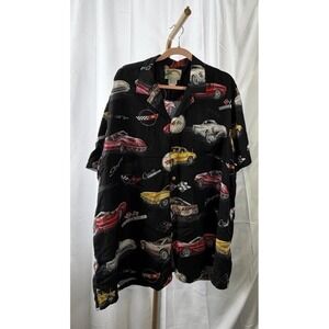 Paradise Found‎ Car Shirt Mens 2XL Black Short Sleeve Button-Up General Motors